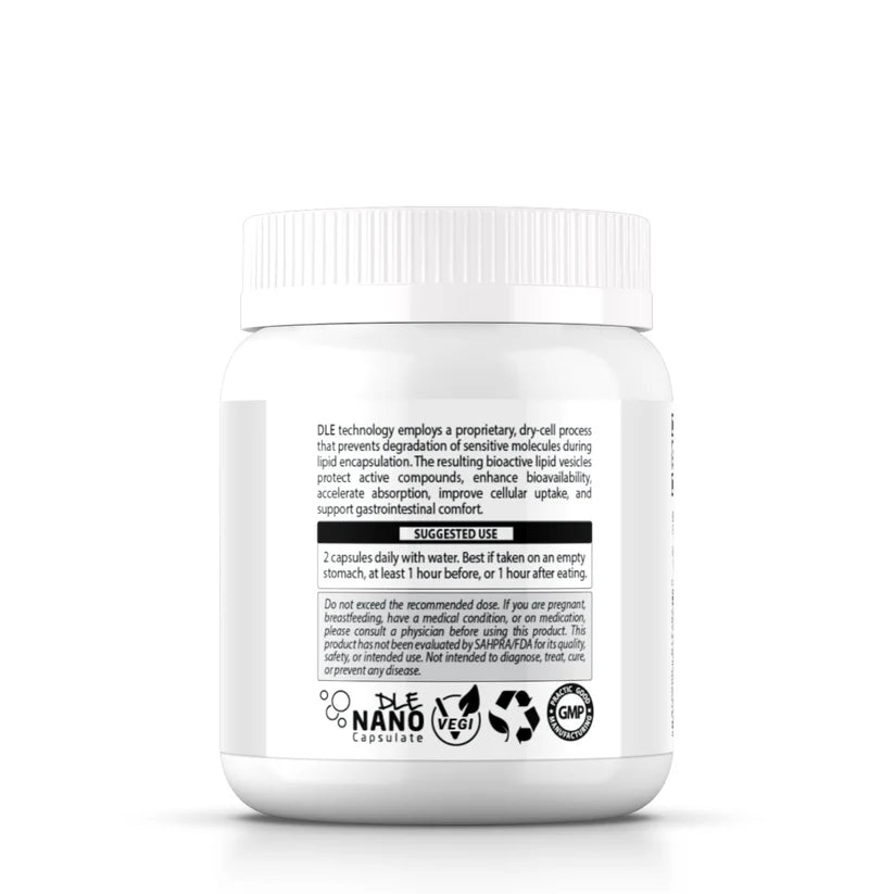 DLE GlutaNAC (Liposomal)(L-Glutathione & NAC) 700mg (Coated) 60 Capsules