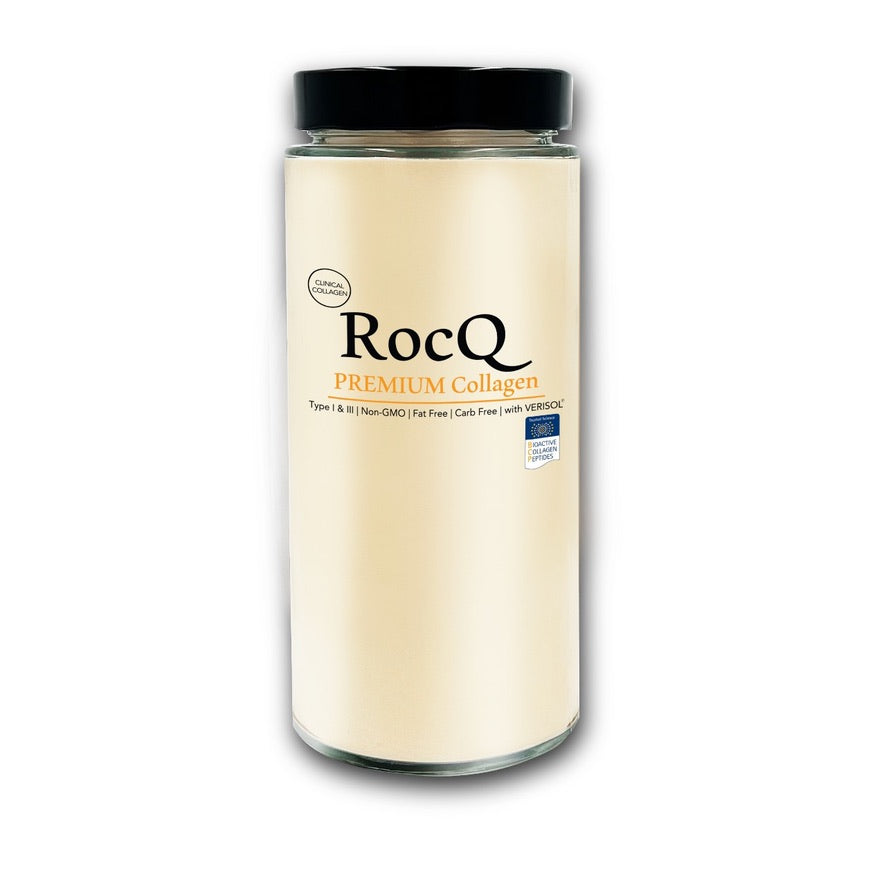 RocQ Premium Verisol Collagen | Glass Jar | 400g | Enhanced Skin Elasticity & Hair Growth | Anti-Aging Formula