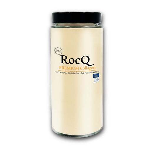 RocQ Premium Verisol Collagen | Glass Jar | 400g | Enhanced Skin Elasticity & Hair Growth | Anti-Aging Formula